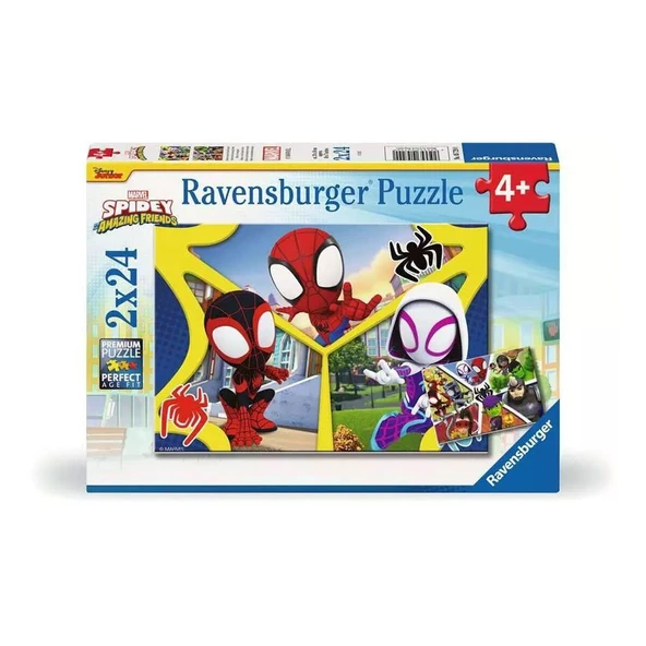 OMZ 57290 Spidey and Amazing Friends 2x24 parça Ravensburger Puzzle Kız Erkek Çocuk Oyuncak Eğitici Oyun ürün görseli 1