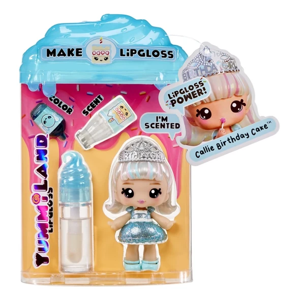 OMZ Yummiland Callie Birthday Cake Bebeği ve Dudak Parlatıcısı Kız Erkek Çocuk Oyuncak Eğitici Oyuncakla ürün görseli 1