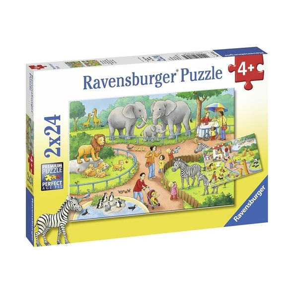 OMZ 78134 Hayvanat Bahçesi 2x24 parça Ravensburger Puzzle Kız Erkek Çocuk Oyuncak Eğitici Oyuncaklar ürün görseli 1