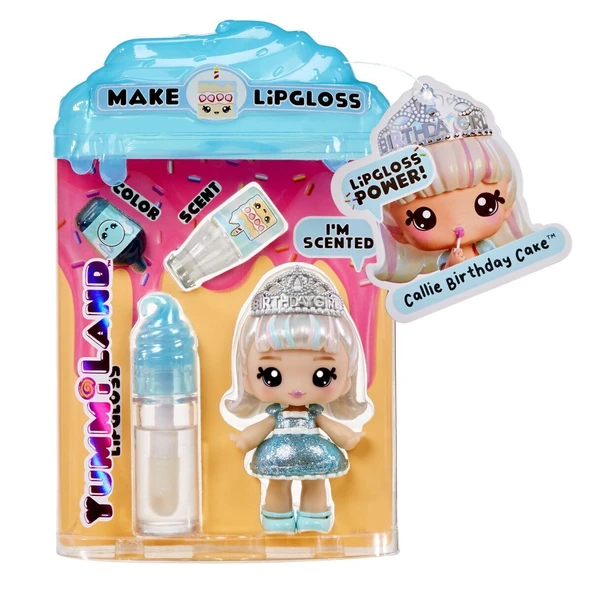 OMZ 120704 Yummiland Callie Birthday Cake Bebeği ve Dudak Parlatıcısı Kız Erkek Çocuk Oyuncak Eğitici Oy ürün görseli 1