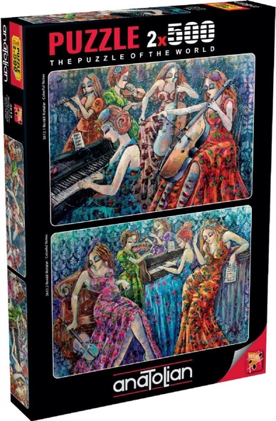 Anatolian 2x500 Parça Renkli Notalar Puzzle - Resim 3