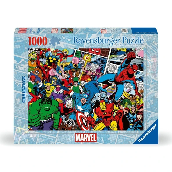 OMZ 12000510 Challenge Marvel 1000 parça Ravensburger Puzzle Kız Erkek Çocuk Oyuncak Eğitici Oyuncaklar ürün görseli 1
