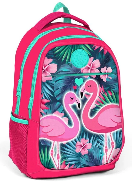 Yaygan Kids Pembe Yeşil Flamingo Kız Çocuk İlk ve Orta Okul Çantası ürün görseli 1