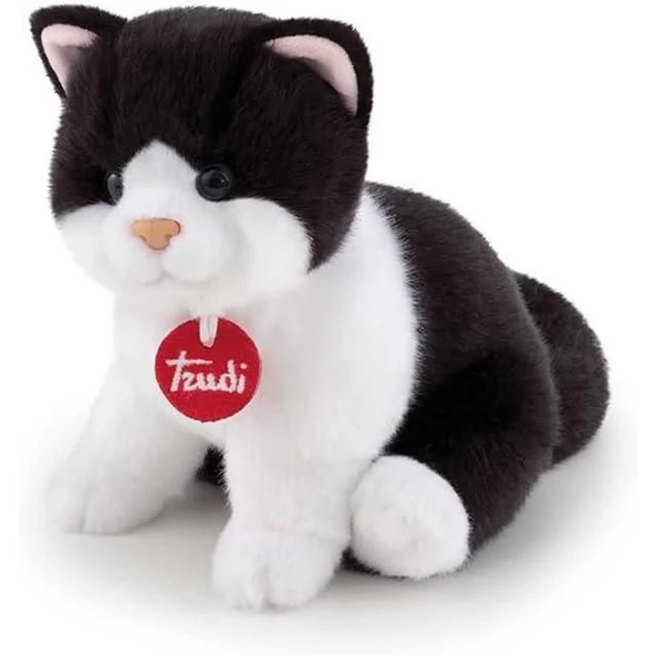 OMZ Trudi Peluş Siyah Beyaz Kedi 20cm Kız Erkek Çocuk Oyuncak Eğitici Oyuncaklar ürün görseli 1