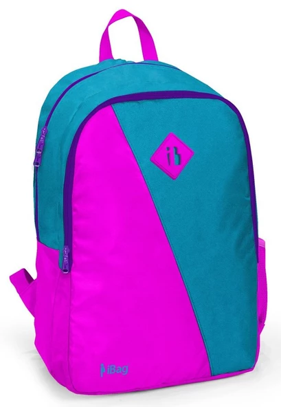 İbag İki Bölmeli Yeşil-Pembe Kız Okul Sırt Çantası ürün görseli 1