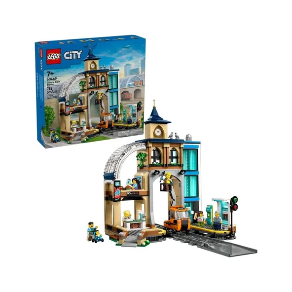 OMZ 60469 Lego City Merkez Tren İstasyonu 752 parça +7 yaş Kız Erkek Çocuk Oyuncak Eğitici Oyuncaklar ürün görseli 1
