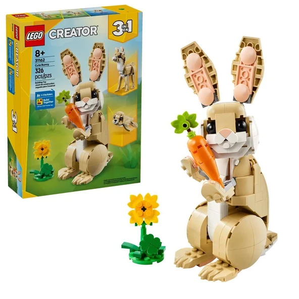 OMZ 31162 Lego Creator 3in1 - Sevimli Tavşan 326 parça +8 yaş Kız Erkek Çocuk Oyuncak Eğitici Oyuncaklar ürün görseli 1