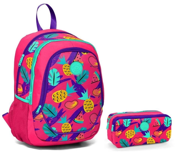 Yaygan Kids İlkokul Çantası ve Kalemlik Seti - Ananas ürün görseli 1