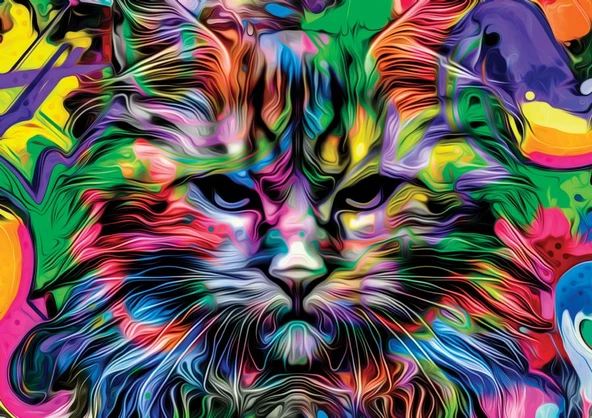 Nova Puzzle 1000 Parça Kızgın Bakışlar Puzzle - Kedi Puzzle ürün görseli 1