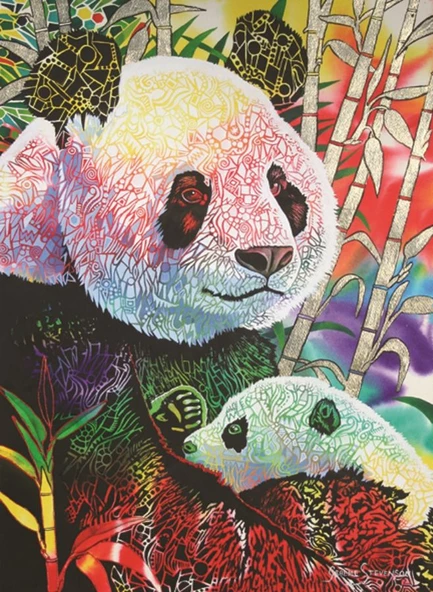 Anatolian Renkli Panda Puzzle - 1000 Parça - 66x48 cm ürün görseli 1