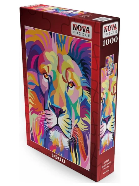 Nova 1000 Parça Renkli Aslan Portresi Puzzle - Resim 2