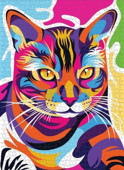 Nova 1000 Parça Renkli Kedi Puzzle - Resim 3
