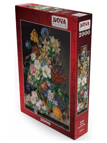 Nova 2000 Parça Vazoda Renkli Çiçekler Puzzle - Resim 2