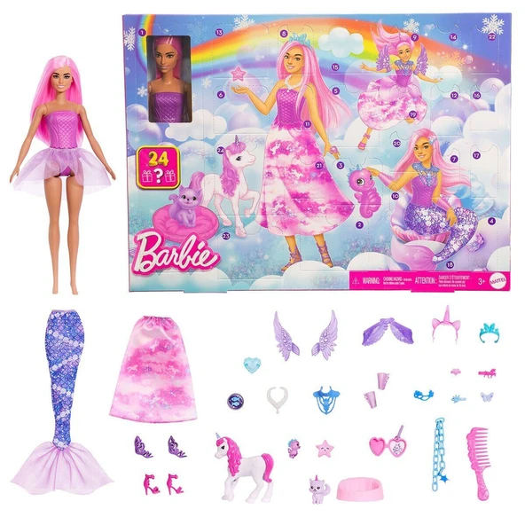 OMZ JFL66 Barbie Advent Calendar -Yılbaşı Özel Seti Kız Erkek Çocuk Oyuncak Eğitici Oyuncaklar ürün görseli 1