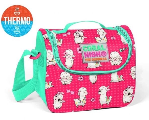 Coral High Pembe Lama Desenli Termoslu Beslenme Çantası - Kız Çocuk ürün görseli 1