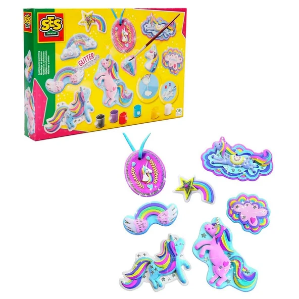 OMZ Kalıba Dök ve Boya Simli Unicorn Kız Erkek Çocuk Oyuncak Eğitici Oyuncaklar ürün görseli 1