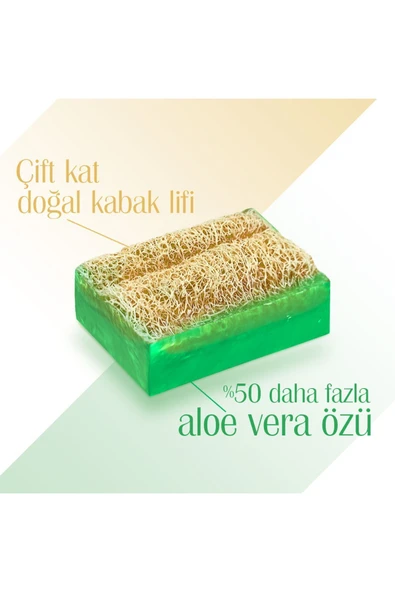 Agarta Doğal Kabak Lifli El Yapımı Aloe Vera Sabunu Arındırıcı Etkili 125 gr ürün görseli 1