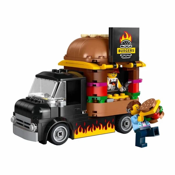 OMZ LEGO City Hamburger Kamyonu 60404 Kız Erkek Çocuk Oyuncak Eğitici Oyuncaklar ürün görseli 1
