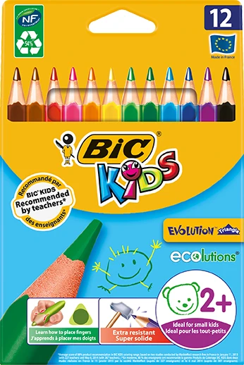 Bic Kids Kuru Boya Jumbo Üçgen 12 Renk ürün görseli 1