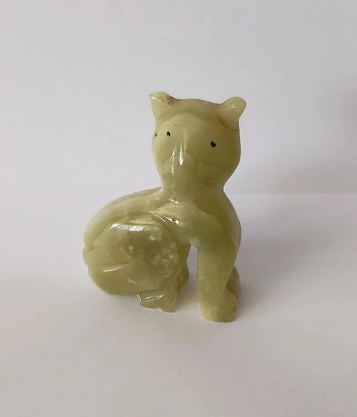 Kedi Oniks Taşı Biblo Mermer Onix Ev Ofis Dekor Masa Süsü ürün görseli 1