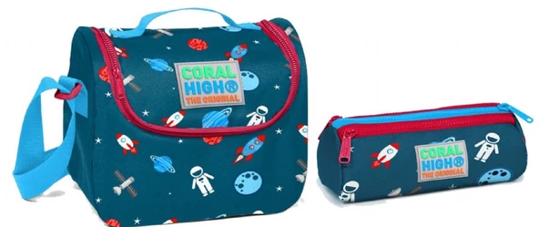 Coral High Mor Roket Erkek Çocuk Beslenme ve Kalemlik Seti ürün görseli 1
