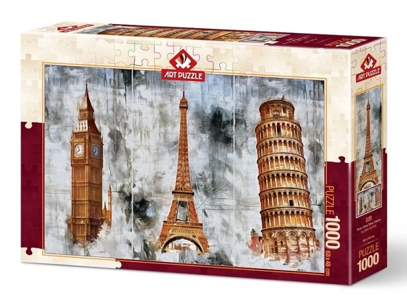 Art Puzzle Üç Şehir Üç Kule 1000 Parça Puzzle ürün görseli 1
