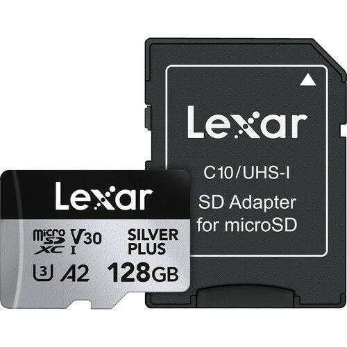 Lexar 128GB 205 MB/s Silver Plus microSD UHS-I V30 Hafıza Kartı "Resmi Distribütör Garantili" ürün görseli 1