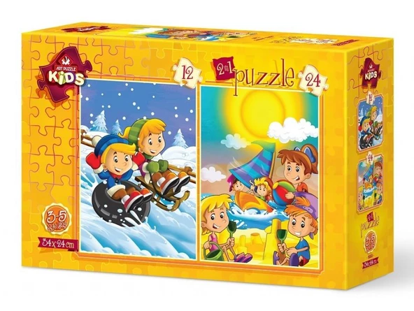 Art Puzzle 12+24 Parça Mevsimler Yaz-Kış Puzzle ürün görseli 1