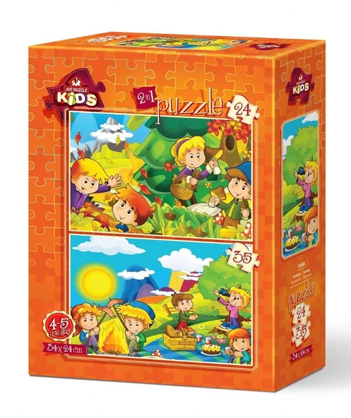 Art Puzzle Sonbahar-İlkbahar 2'li 24+35 Parça Yapboz ürün görseli 1
