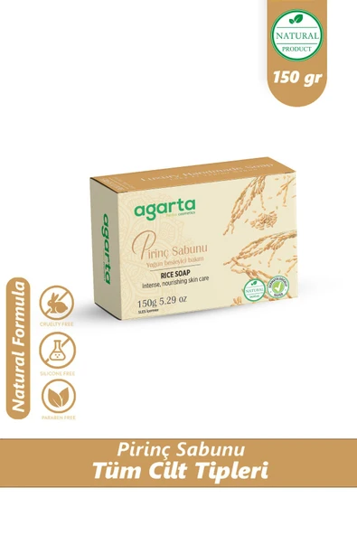 Agarta Doğal El Yapımı Cilt Beyazlatıcı Pirinç Sabunu 150 Gr ürün görseli 1