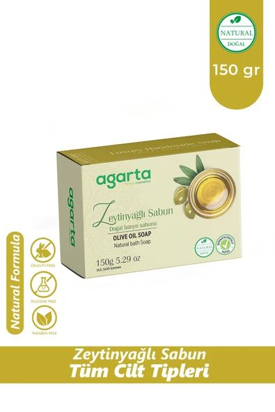 Agarta Doğal El Yapımı Zeytinyağlı Sabun 150 Gr ürün görseli 1