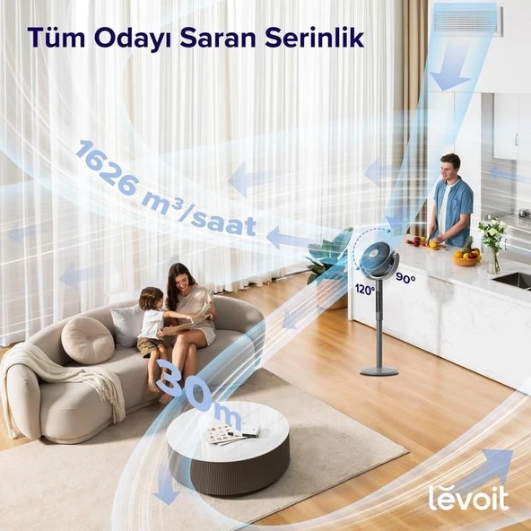 Levoit Pedestal Circulator Vantilatör - Gri - Resim 3