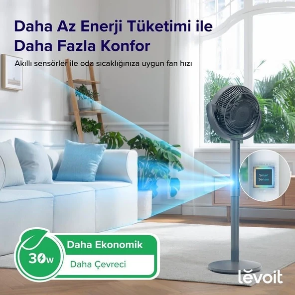 Levoit Pedestal Circulator Vantilatör - Gri - Resim 7