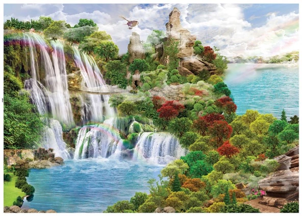 Olimpia 1000 Parça Şelale ve Güzel Manzara Puzzle ürün görseli 1