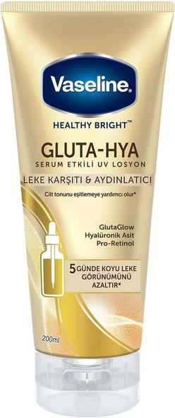 Vaseline Gluta-Hya Leke Karşıtı ve Aydınlatıcı Serum Etkili Uv Losyon 200 ml ürün görseli 1