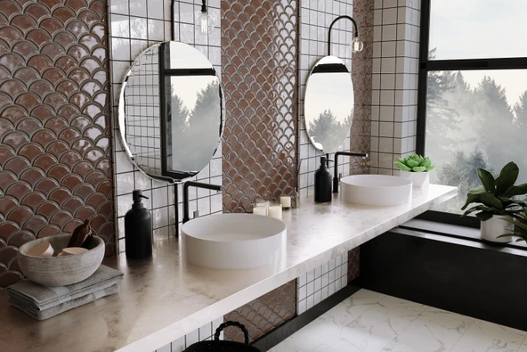 Galaksi Tezgah Üstü Lavabo Yuvarlak Beyaz Çanak Lavabo ürün görseli 1