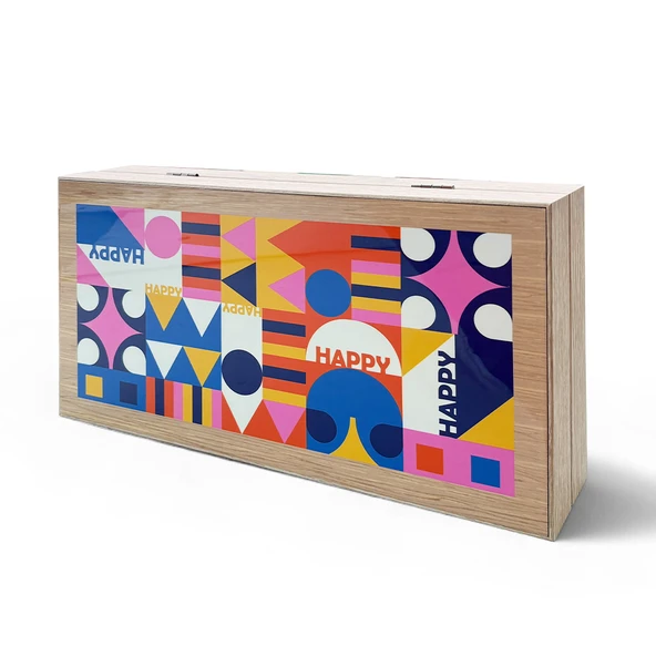 Biggdesign Happy Tavla, Çizilmez Zeminli, Mıknatıslı MDF Kasa, 2 Kat Vernik Cilalı ürün görseli 1