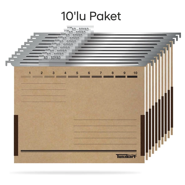 Tunakart ASD2005 Metal Askılı yan bezli körüklü dosya 10 lu Paket ürün görseli 1