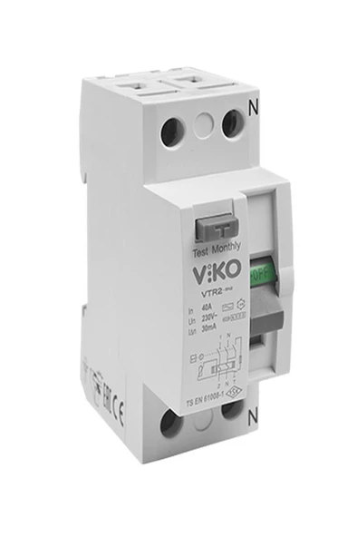 Viko VTR2-4030 2*40A 30 mA Kaçak Akım Koruma Rölesi ürün görseli 1