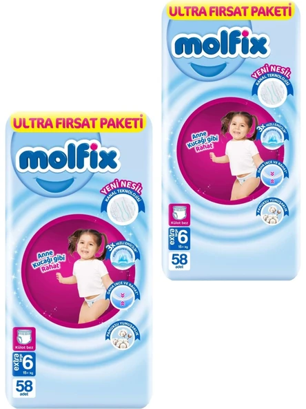 Molfix Pants Külot Bebek Bezi 6 Numara 116'LI ürün görseli 1