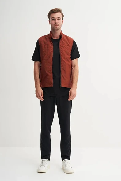 Cazador Regular Fit Baharlık Crinkle Kumaş Yelek-13285 ürün görseli 1