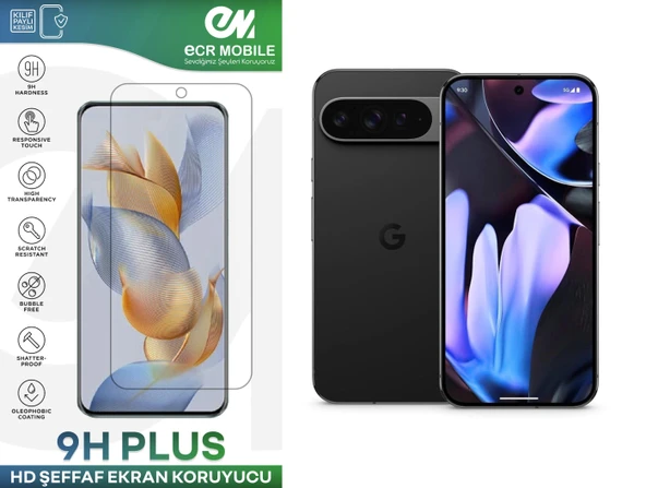 Google Pixel 9 Pro XL ile Uyumlu Ekran Koruyucu 9H Esnek Nano Cam Şeffaf ürün görseli 1