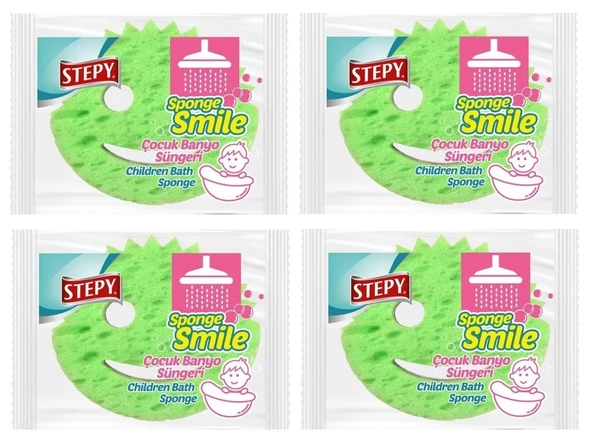 Stepy Sponge Smile Çocuk Banyo Süngeri x 4 Paket ürün görseli 1