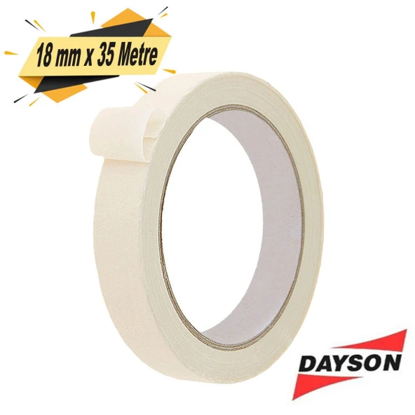 Dayson Maskeleme Bandı Kağıt Bant Beyaz 18 mm x 35 Metre ürün görseli 1