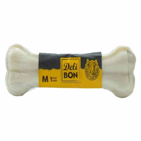 DLBN Köpekler İçin Deri Pres Kemik Beyaz 15 Cm ürün görseli 1