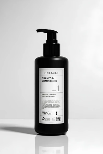 Mercada Siyah No1 Purifying and Soothing Shampoo 380 ml – Bergamot ve Patçuli Özlü Şampuan ürün görseli 1