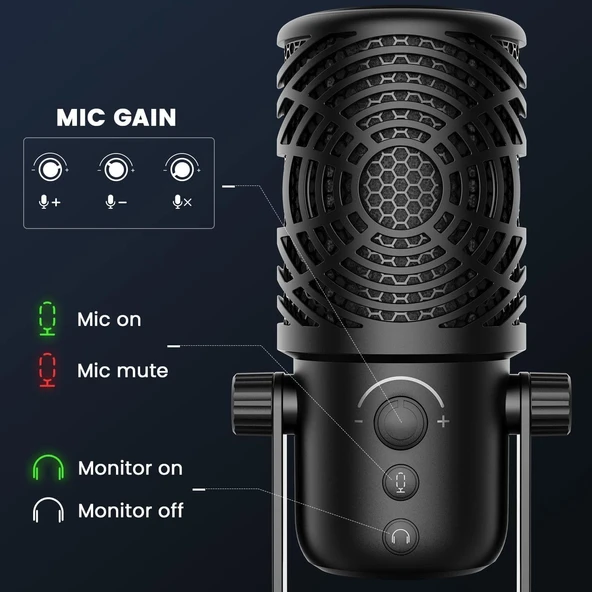 FM1 USB Kondenser Mikrofon - Resim 5