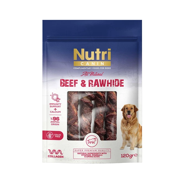 Nutri Canin Sığır Eti Sarılı Çiğneme Kemiği 120 Gr - Doğal ve Besleyici Köpek Ödülü ürün görseli 1