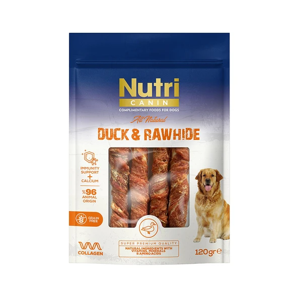 Nutri Canin Ördek Eti Sarılı Çiğneme Kemiği 120 Gr - Gurme Lezzet ve Diş Sağlığı Destekleyici ürün görseli 1