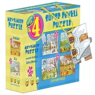 Mevsimler 4ü Bir Kutuda Süper Renkli Puzzle  2488 ürün görseli 1